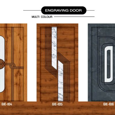Engraved wooden door design