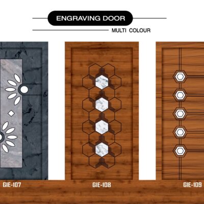 Engraved wooden door design