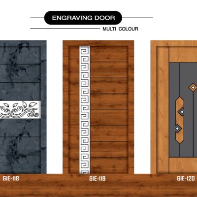 Engraved wooden door design
