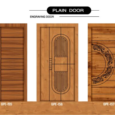 Simple plain wooden door