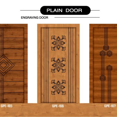 Simple plain wooden door
