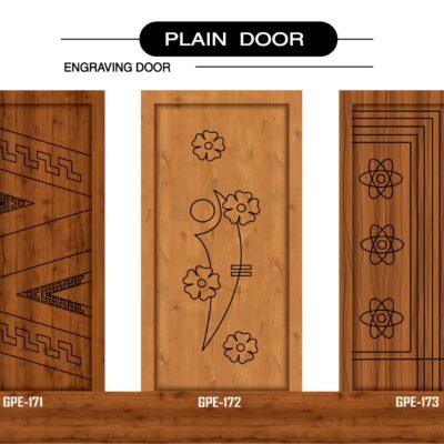 Simple plain wooden door