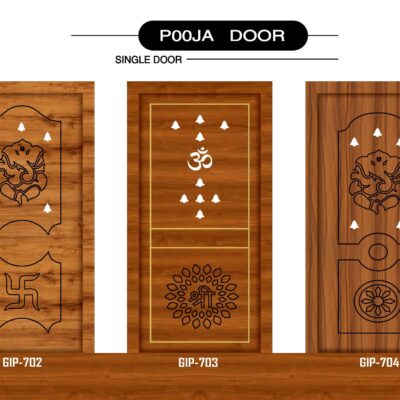 Wooden pooja door with carving